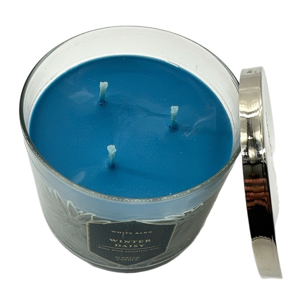 New Bath & Body Works Winter Daisy 3 Wick White Barn Rare Limited Release - Picture 2 of 3